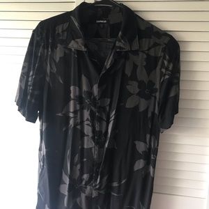 Express Men’s Black Aloha Shirt